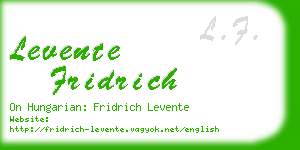 levente fridrich business card